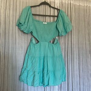 Women’s Teal Blue Cut Out Mini dress